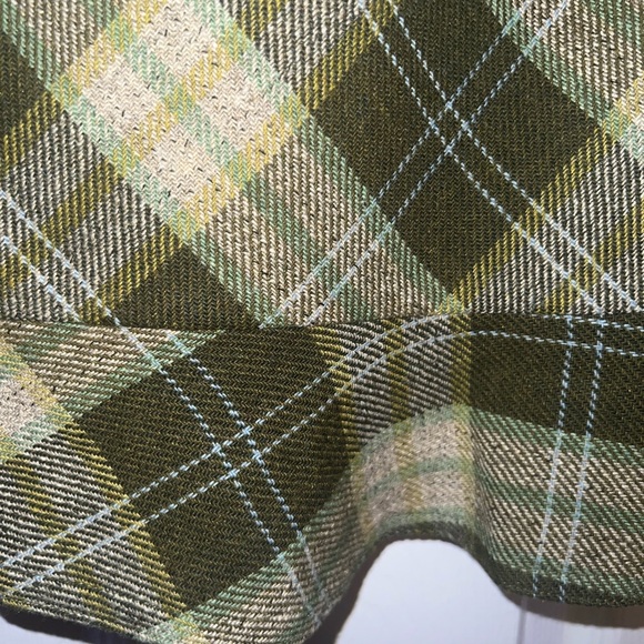 NWT LOFT Green Plaid A-Line Skirt 14 - Picture 5 of 6